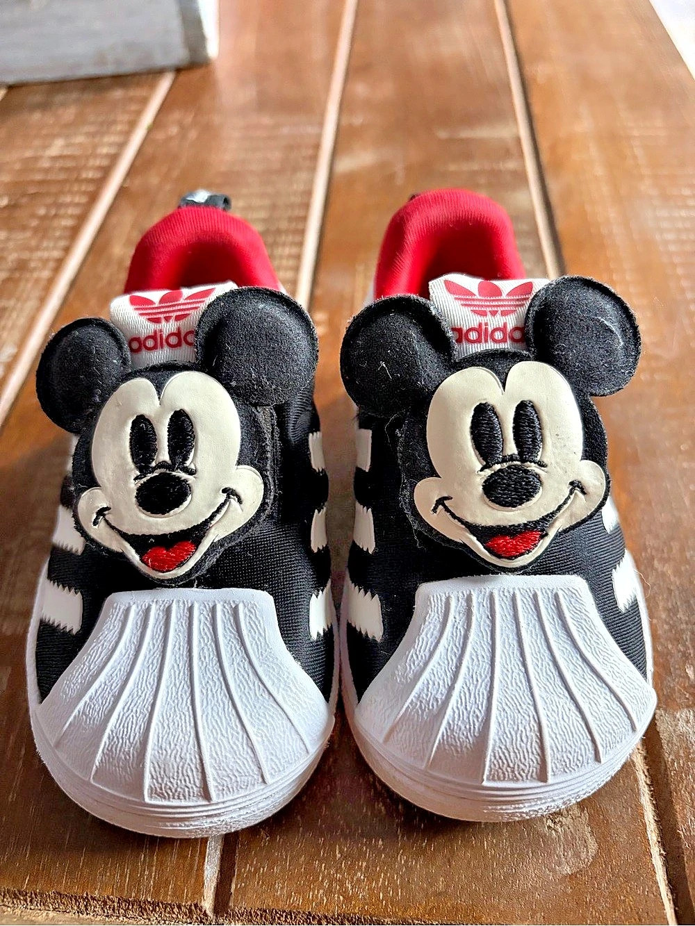 adidas Superstar Mickey Mouse Sneakers Black White Girls US 3